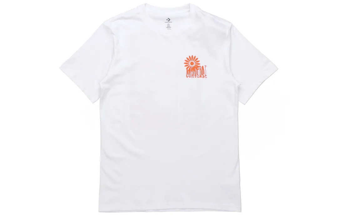 Converse T Shirts Men's White Crew Neck Moderate Straight Fit