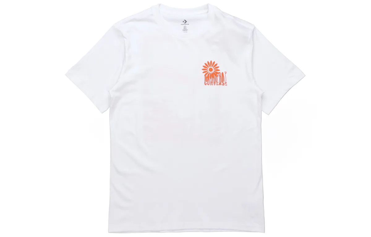 Converse T-Shirts Men's White Crew Neck Moderate Straight Fit