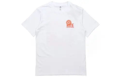 Converse T Shirts Men's White Crew Neck Moderate Straight Fit