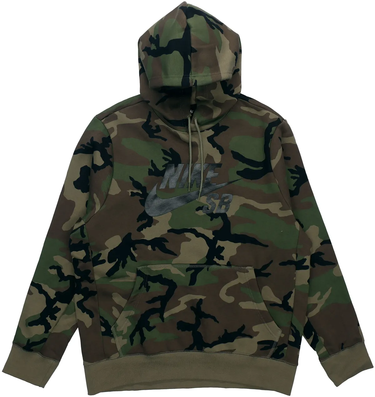 Nike Sweatshirts Men's Olive Green Hooded Moderate Regular