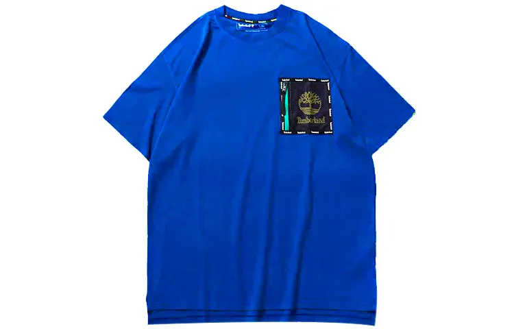 Timberland T Shirts Men's Blue Crew Neck Moderate Straight Fit