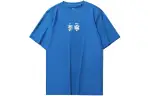 Li Ning Sports Fashion Collection T Shirts Unisex Space Blue Crew Neck Moderate Straight Fit