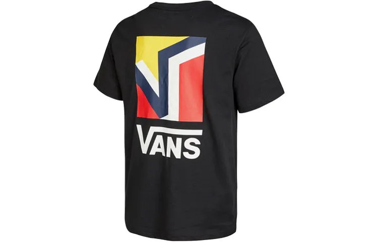Vans T-Shirts Men's Black Crew Neck Moderate Straight Fit
