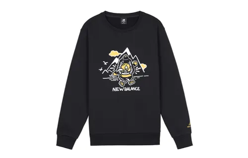 New Balance Sweatshirts Unisex Black Crew Neck Moderate Regular