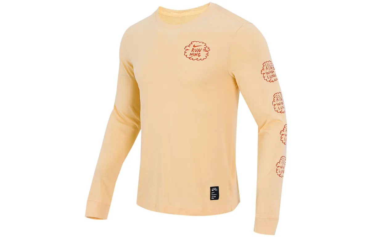 Nike T-Shirts Men's Apricot Crew Neck Moderate