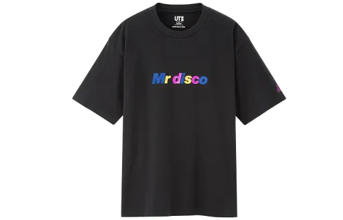 UNIQLO Print Straight Fit T Shirt Unisex Black