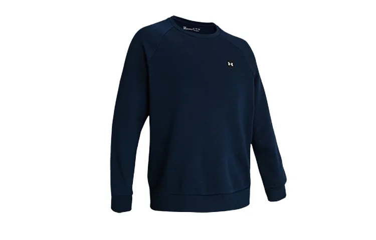 Under Armour Crew Neck Comfortable Casual Fleece Lined Long Sleeved Sweatshirt Men's Dark Blue