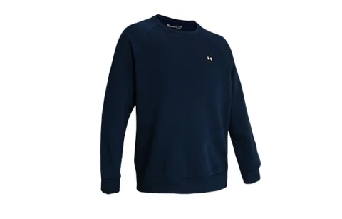Under Armour Crew Neck Comfortable Casual Fleece Lined Long Sleeved Sweatshirt Men's Dark Blue
