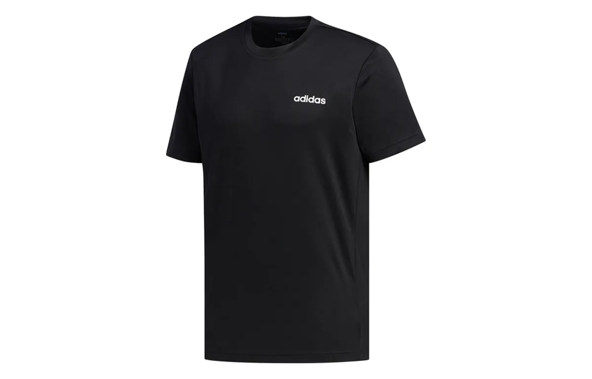 Adidas T-Shirts Men's Black Crew Neck Moderate Straight Fit