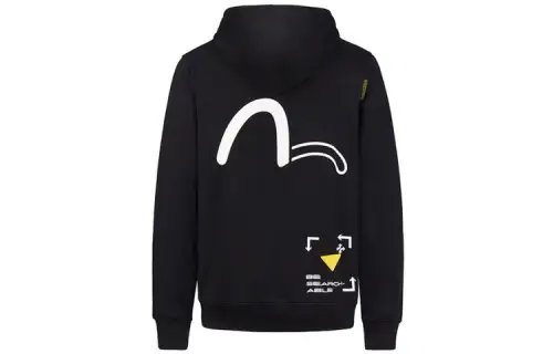 EVISU Sweatshirts Men's Black Hooded Moderate Regular