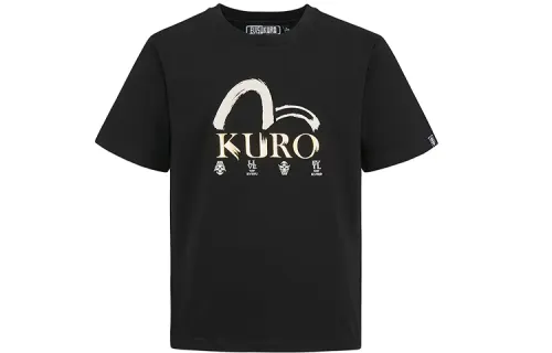 EVISU T Shirts Men's Black Crew Neck Moderate Straight Fit