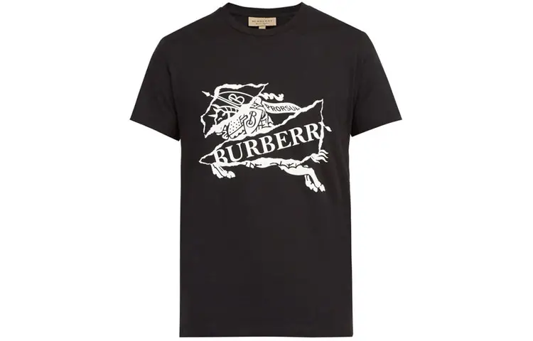 Burberry T Shirts Unisex Black Crew Neck Moderate Straight Fit