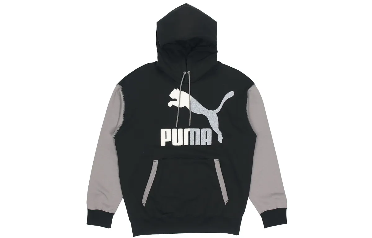 PUMA Sweatshirts Men's Black Hooded Moderate Regular