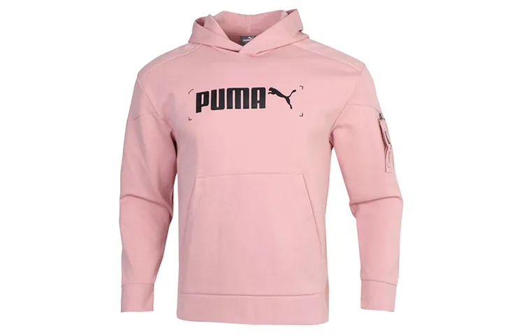 PUMA Sweatshirts Men's Pink Hooded Moderate Regular