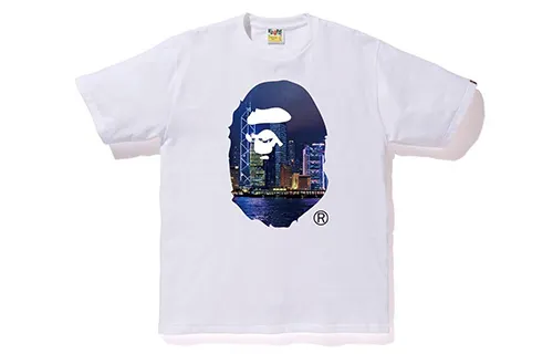 A BATHING APE Head Series HongKong 13th Anniversary Big Ape Head Tee T Shirt Unisex White
