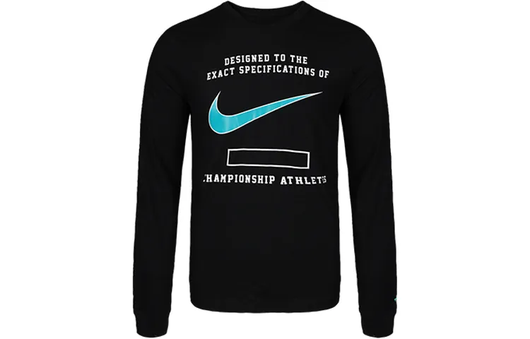 Nike T-Shirts Men's Black Crew Neck Moderate Straight Fit