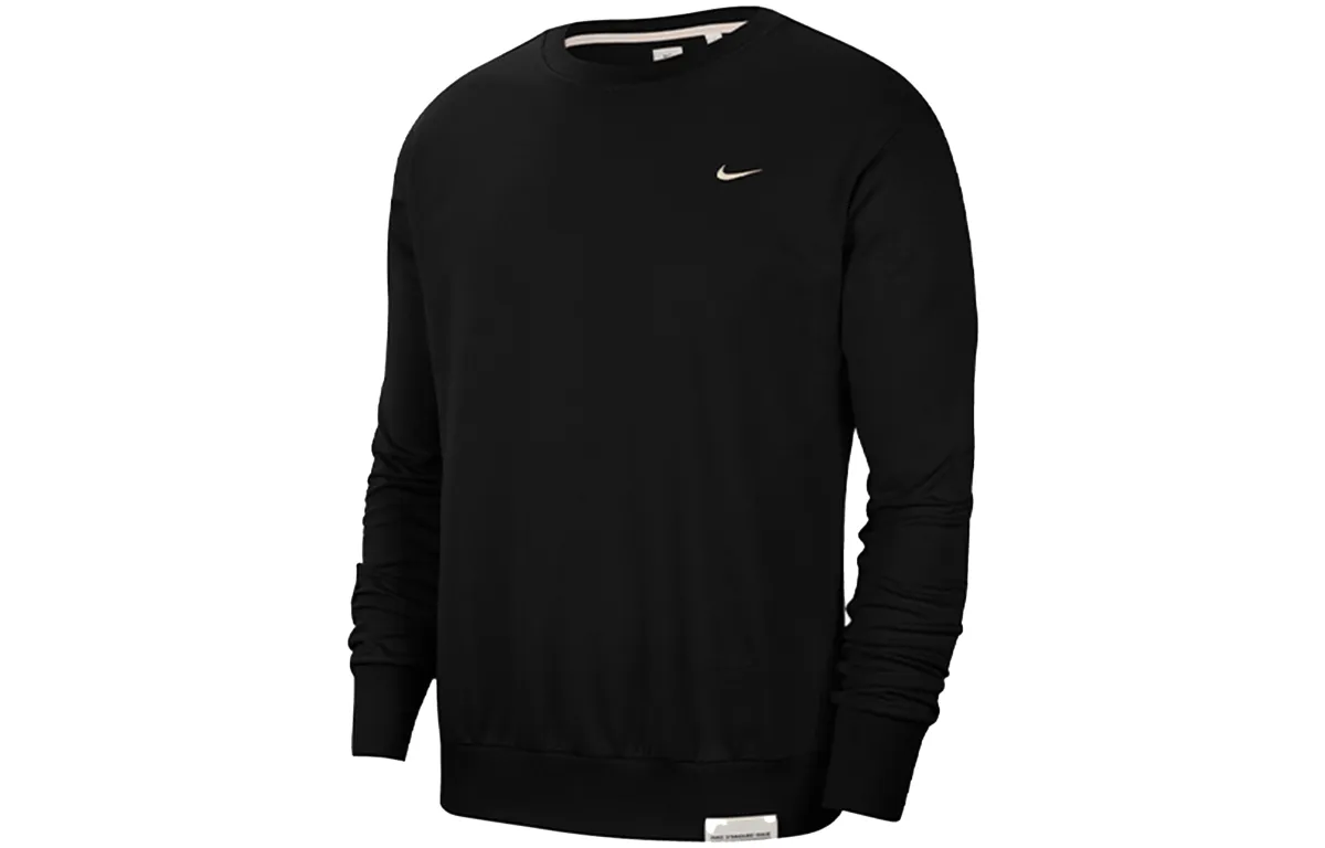 Nike Dri-Fit Sweatshirts Men's Black Crew Neck Moderate Regular