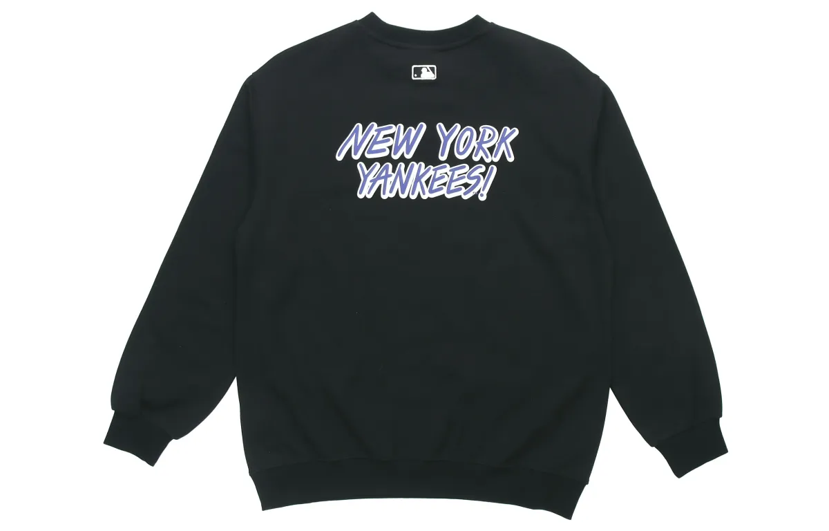 MLB New York Yankees Sweatshirts Unisex Black Crew Neck Moderate Regular