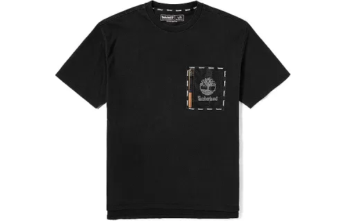 Timberland T Shirts Men's Black Crew Neck Moderate Straight Fit