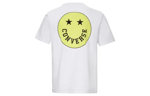 Converse T Shirts Men's White Crew Neck Moderate Straight Fit