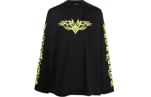 Vetements T Shirts Unisex Black Crew Neck Moderate Straight Fit