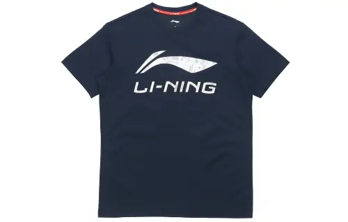 Li Ning T Shirts Men's Blue Crew Neck Moderate