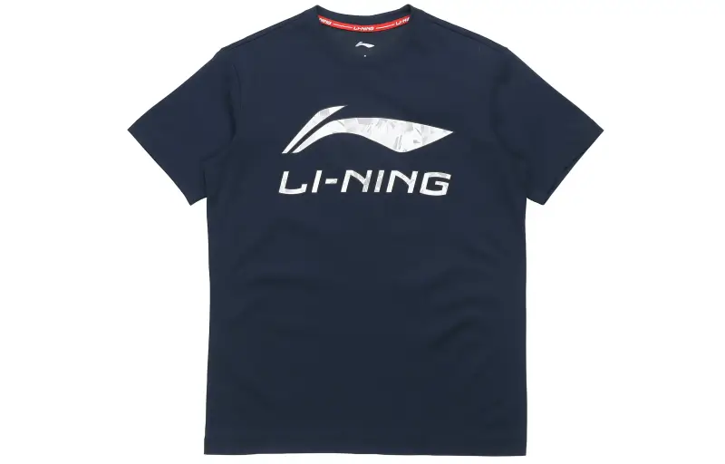 Li Ning T Shirts Men's Blue Crew Neck Moderate