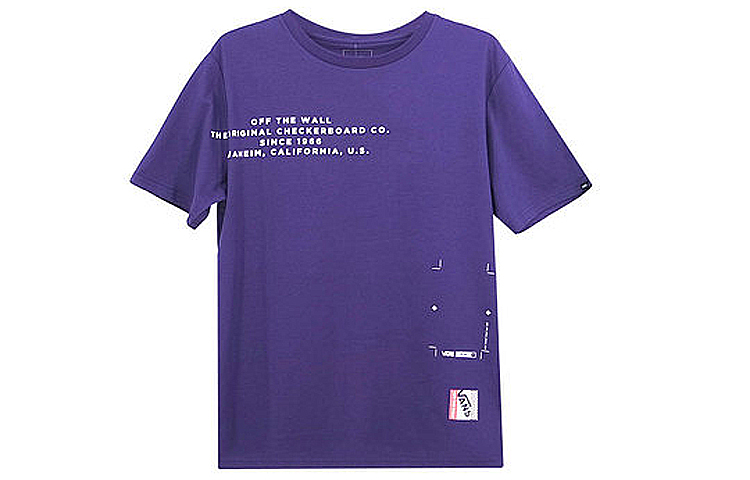 Vans T Shirts Men's Purple Crew Neck Moderate Straight Fit