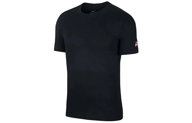 Nike T-Shirts Men's Black Crew Neck Moderate Straight Fit