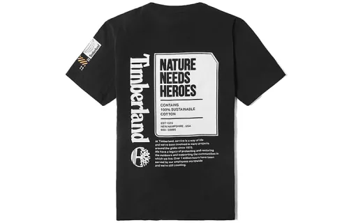 Timberland T Shirts Men's Black Crew Neck Moderate Straight Fit