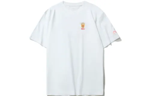 Li Ning Sports Fashion Collection T Shirts Men's White Crew Neck Moderate Straight Fit