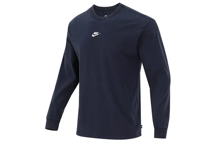Nike T-Shirts Men's Navy Blue Crew Neck Moderate Straight Fit