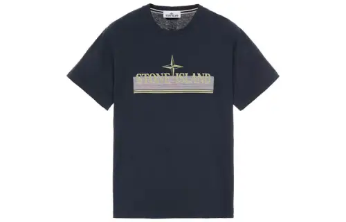 STONE ISLAND T Shirts Men's Marine Blue Crew Neck Moderate