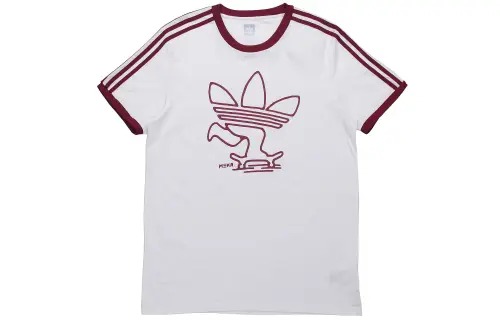 Adidas Originals T Shirts Men's White Crew Neck Moderate Straight Fit