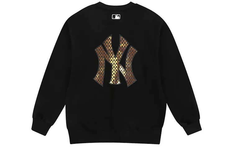MLB Sweatshirts Unisex Black Crew Neck Moderate Straight Fit