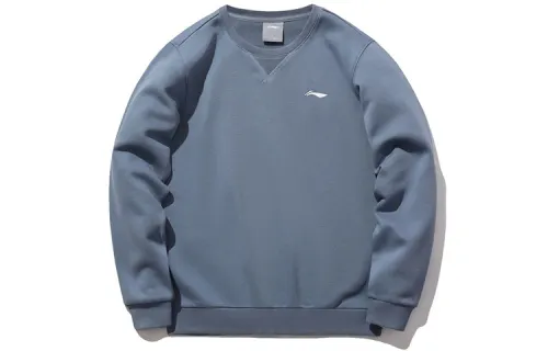 Li Ning Sweatshirts Men's Flint Stones Blue Crew Neck Moderate Regular