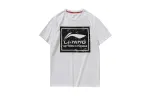 Li Ning T Shirts Men's Standard White Crew Neck Moderate Straight Fit