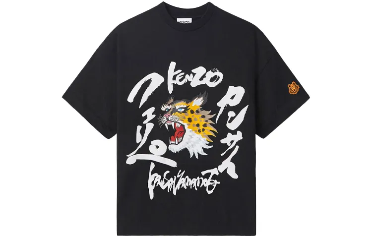 KENZO T Shirts Men's Black Crew Neck Moderate Straight Fit