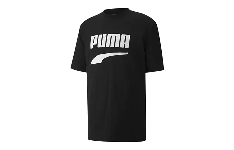 PUMA Downtown T-Shirts Men's Black Crew Neck Moderate Straight Fit