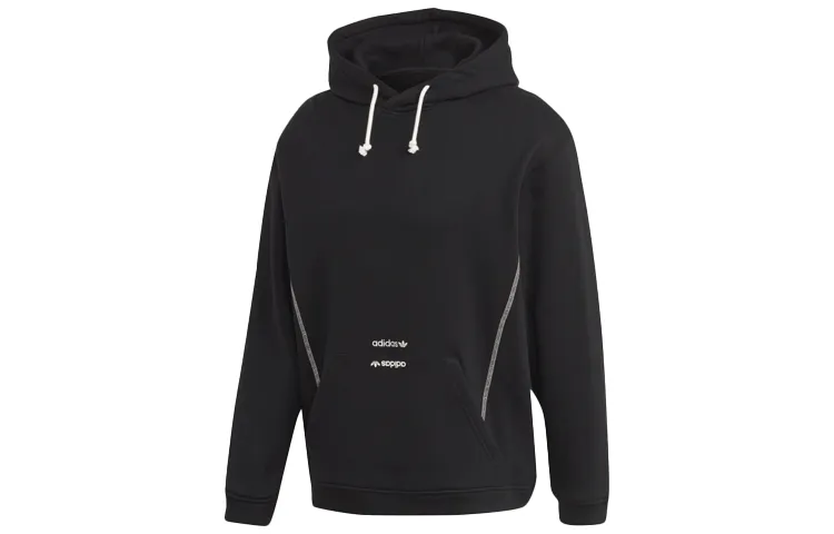 Adidas Originals R.Y.V Sweatshirts Men's Black Hooded Moderate Regular