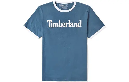 Timberland T Shirts Men's Blue Crew Neck Moderate Straight Fit
