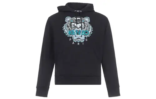 KENZO Sweatshirts Men's Black Hooded Moderate Regular