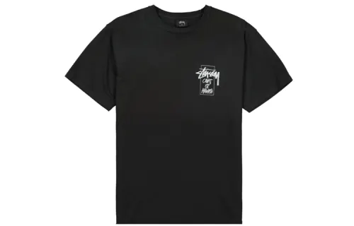 Stussy T Shirts Unisex Black Crew Neck Moderate Straight Fit