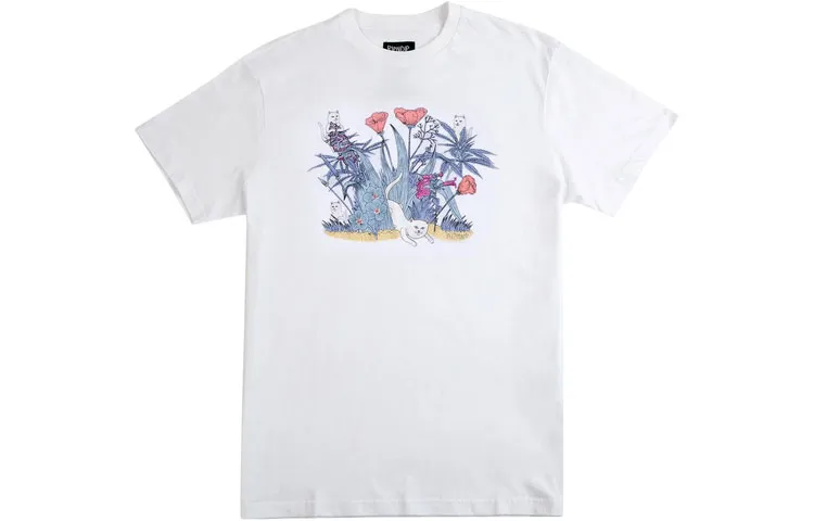 RIPNDIP T Shirts Unisex White Crew Neck Moderate Straight Fit