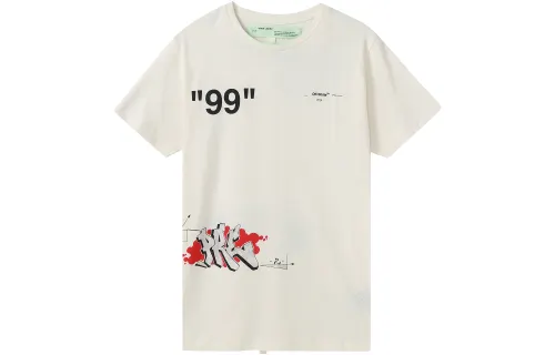 OFF WHITE T Shirts Men's Crew Neck Moderate Straight Fit