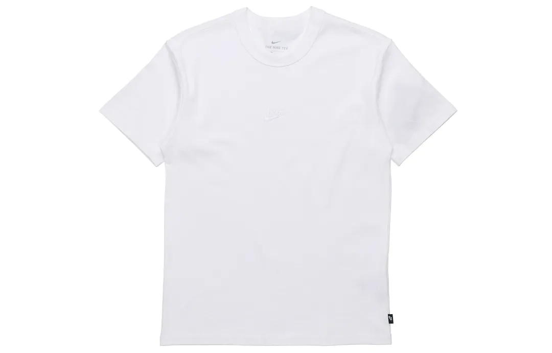 Nike T Shirts Men's White Crew Neck Moderate Straight Fit