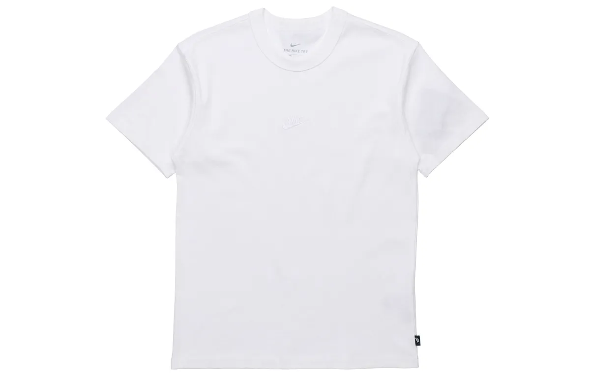Nike T-Shirts Men's White Crew Neck Moderate Straight Fit