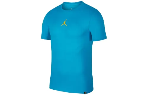 Jordan T Shirts Men's Blue Crew Neck Moderate Straight Fit
