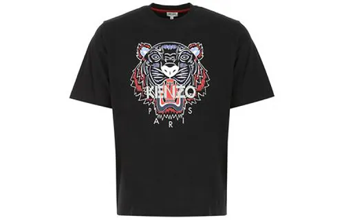 KENZO T Shirts Men's Black Crew Neck Moderate Straight Fit