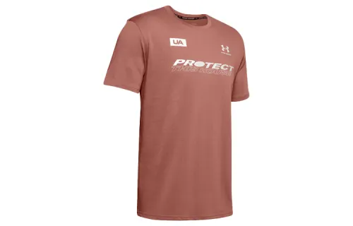 Under Armour T Shirts Men's Red Crew Neck Moderate Straight Fit